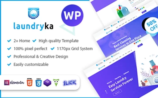 Laundryka Dry Cleaning Services WordPress Theme 1.0.1 GPL Theme