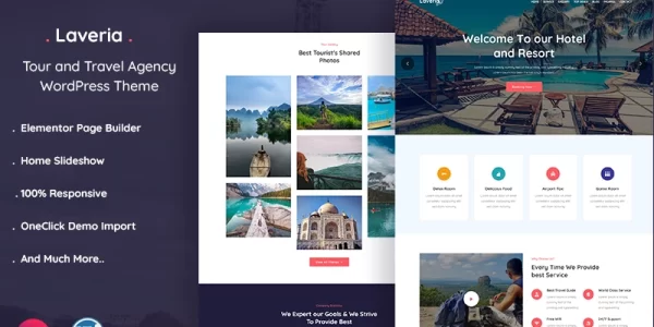 Laveria – Tour and Travel Agency WordPress Theme 1.0 GPL Theme