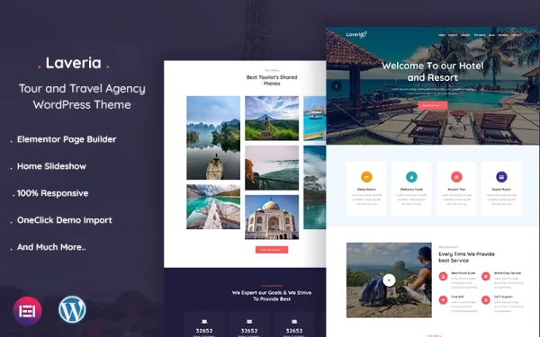 Laveria – Tour and Travel Agency WordPress Theme 1.0 GPL Theme
