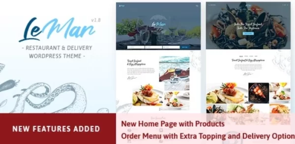 LeMar Seafood Restaurant WordPress Theme 2.1 GPL Theme