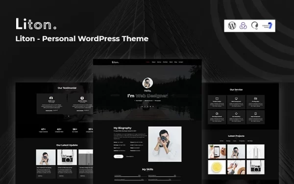 Liton Personal CV Responsive WordPress Theme 1.0.0 GPL Theme