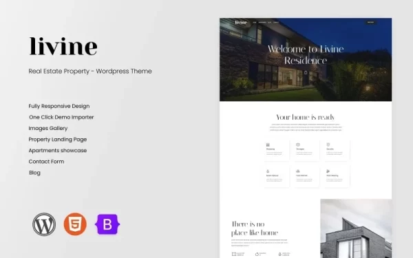 Livine Real Estate Residence WordPress Theme WordPress Theme 1.0 GPL Theme