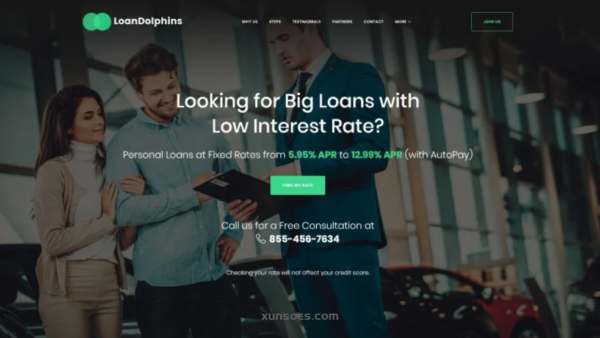 Loan Dolphins Loan Company One Page WordPress Theme 1.0.0 GPL Theme