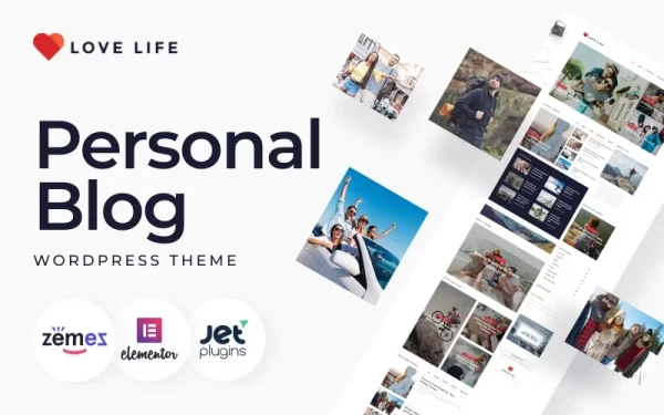Love Life Responsive Personal Blog WordPress Theme 1.0.1 GPL Theme