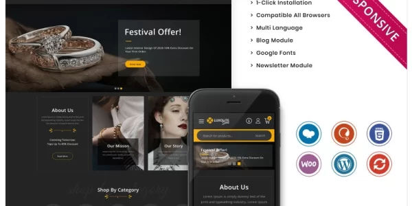Luxolite The Jewelry Store Woocommerce Responsive Theme 1.0 GPL Theme
