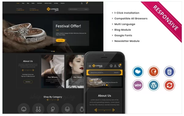Luxolite The Jewelry Store Woocommerce Responsive Theme 1.0 GPL Theme