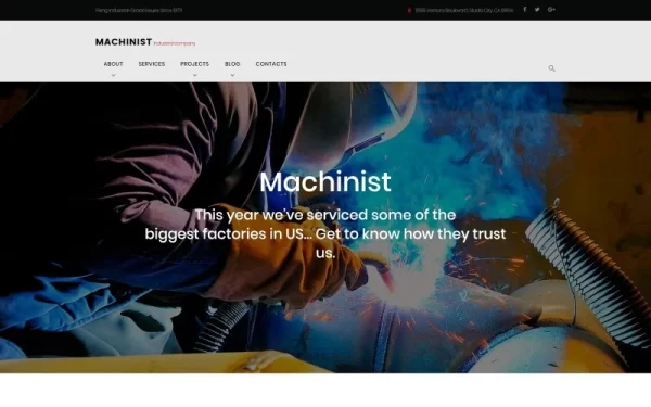 Machinist Professional Industrial WordPress Theme 1.0.0 GPL Theme