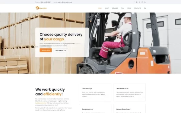 Machiter Logistics Multipurpose Classic WordPress Elementor Theme WordPress Theme 1.0.0 GPL Theme
