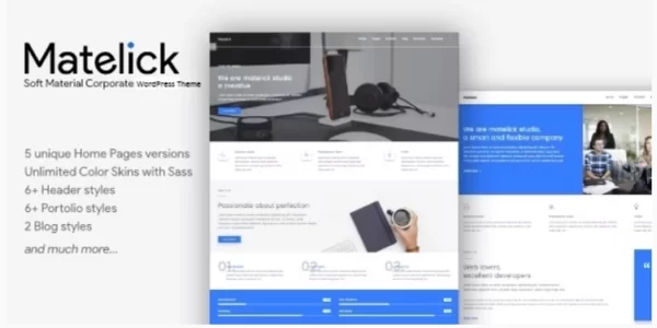 Matelick Soft Material Corporate WordPress Theme 1.0 GPL Theme