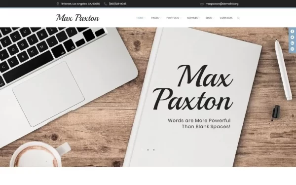 MaxPaxton Freelance Copywriter and Journalist WordPress Theme 1.0.0 GPL Theme