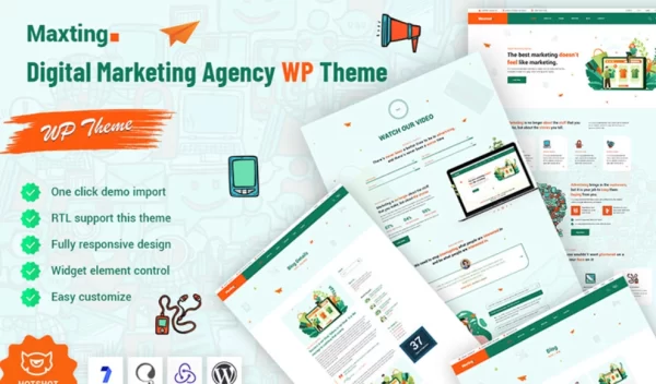 Maxting Digital Marketing Agency WordPress Theme 1.0.1 GPL Theme