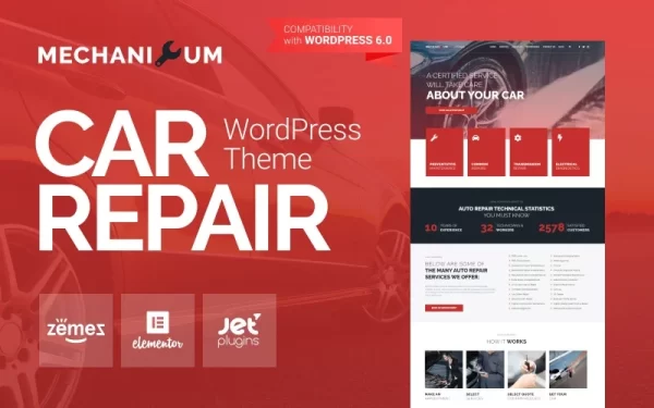 Mechanicum Car Repair WordPress Elementor Theme WordPress Theme 1.0.1 GPL Theme