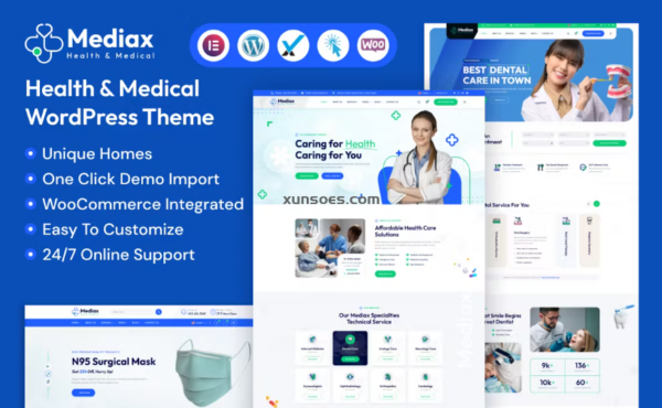 Mediax Health Medical WordPress Theme 1.0.0 GPL Theme