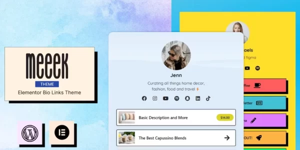 Meeek Bio Links Builder Theme 1.3 GPL Theme