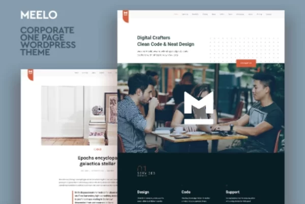 Meelo Corporate One Page WordPress Theme 1.4 GPL Theme
