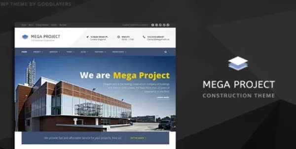 Mega Project Construction WordPress 1.3.5 GPL Theme