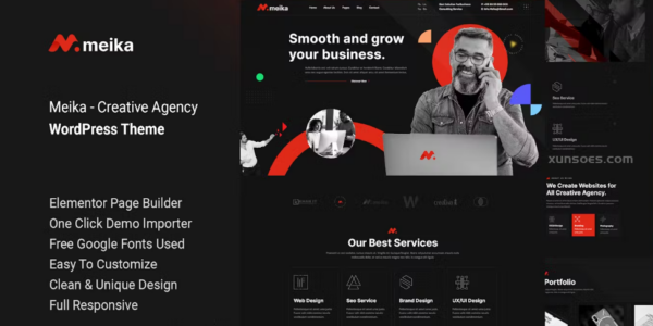 Meika – Creative Agency WordPress Theme 1.0.0 GPL Theme