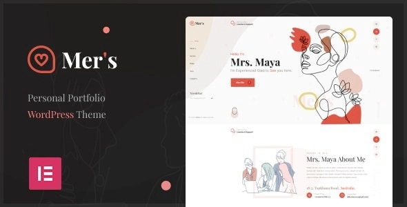 Mer’s Personal Portfolio WordPress Theme 1.0 GPL Theme