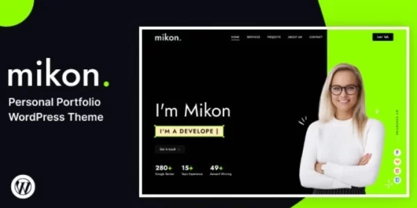 Mikon Personal Portfolio WordPress Theme 1.0 GPL Theme