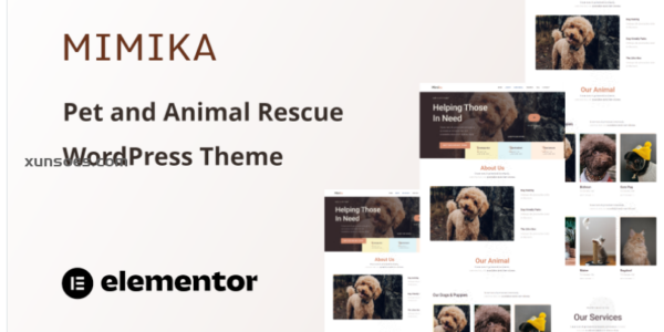 Mimika Pet and Animal Rescue One Page WordPress Theme 1.0.0 GPL Theme