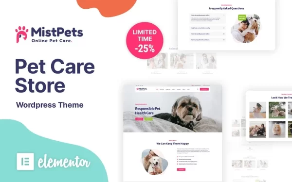 MistPets Animal Care Pet WordPress Theme 1.0.0 GPL Theme