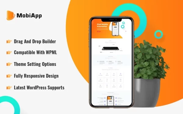 Mobile App Showcase WordPress Theme 1.0.0 GPL Theme