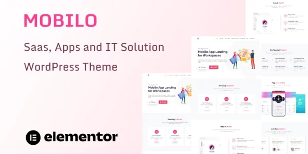 Mobilo Saas, Apps landing and IT Solution One Page WordPress Theme 1.0.0 GPL Theme