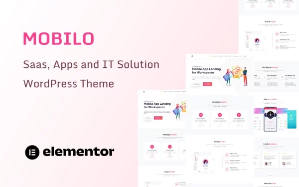 Mobilo Saas, Apps landing and IT Solution One Page WordPress Theme 1.0.0 GPL Theme