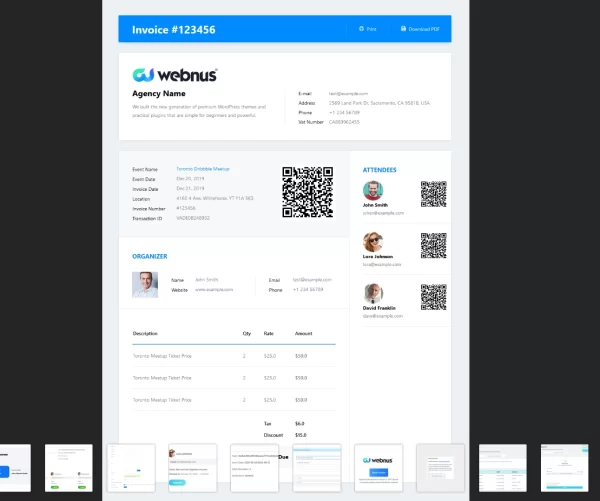 Modern Events Calendar (MEC) Ticket and Invoice Addon 3.2.1 GPL Plugins
