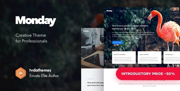 Monday Creative Multi-Purpose WordPress Theme 1.0 GPL Theme