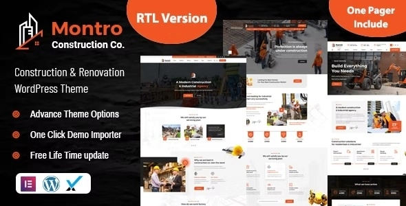 Montro Construction WordPress Theme 1.0 GPL Theme