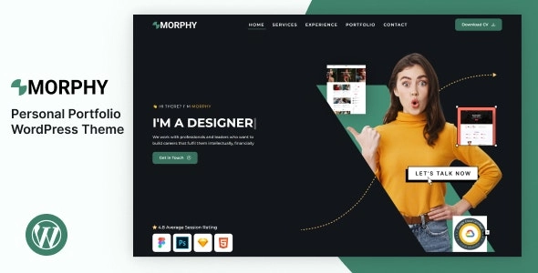 Morphy – Personal Portfolio WordPress Theme 1.0 GPL Theme