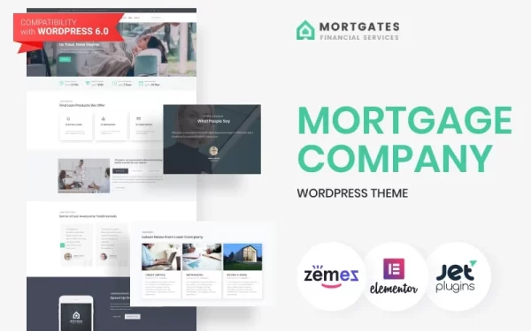 Mortgates Financial Services WordPress Theme 1.0.1 GPL Theme