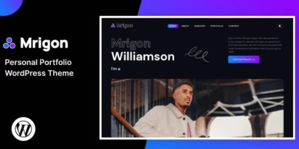Mrigon – Personal Portfolio WordPress Theme 1.0 GPL Theme