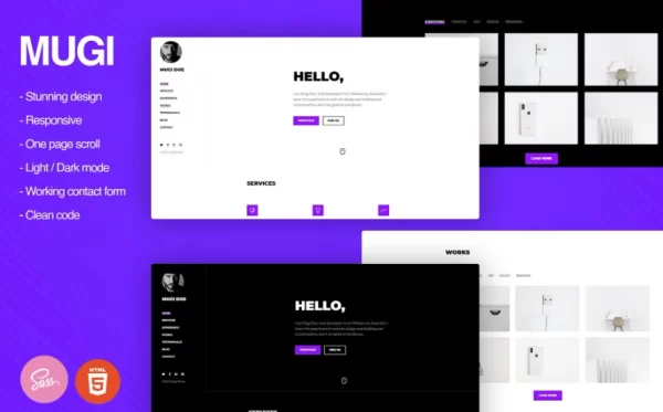 Mugi Personal Portfolio Resume WordPress Theme 1.0.4 GPL Theme