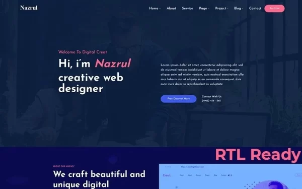 Nazrul Personal Responsive WordPress Theme 1.0.0 GPL Theme