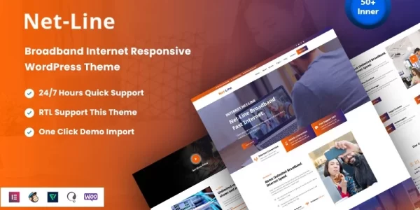Netline Broadband Internet Responsive WordPress Theme 1.0.0 GPL Theme