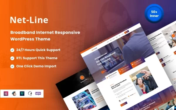 Netline Broadband Internet Responsive WordPress Theme 1.0.0 GPL Theme