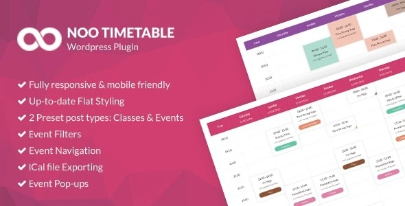 Noo Timetable Responsive Calendar Auto Sync WordPress Plugin 2.1.4 GPL Plugins