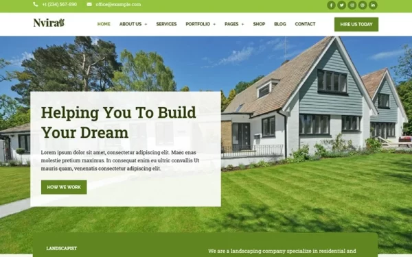 Nvira Gardening and Landscaping Services with WordPress Elementor Theme WordPress Theme 1.0 GPL Theme