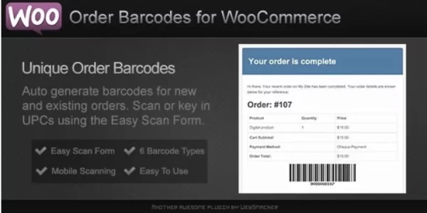 Order Barcodes for WooCommerce 2.9 GPL Plugins