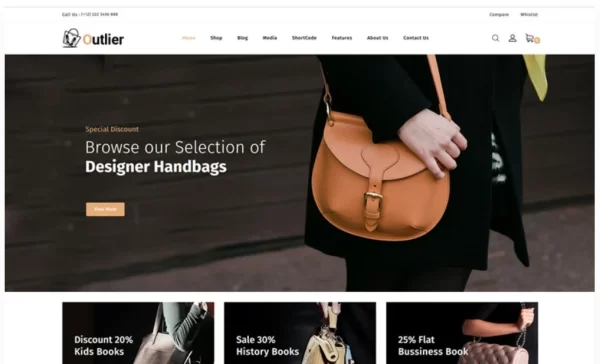 Outlier Handbag Store WooCommerce Theme 1.0 GPL Theme
