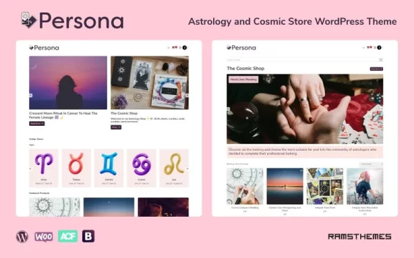 PERSONA Astrology Influencer WordPress Theme 1.0 GPL Theme