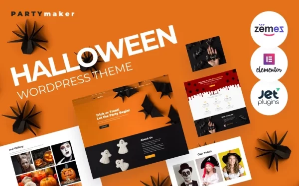 PartyMaker Halloween WordPress Theme 1.0.1 GPL Theme