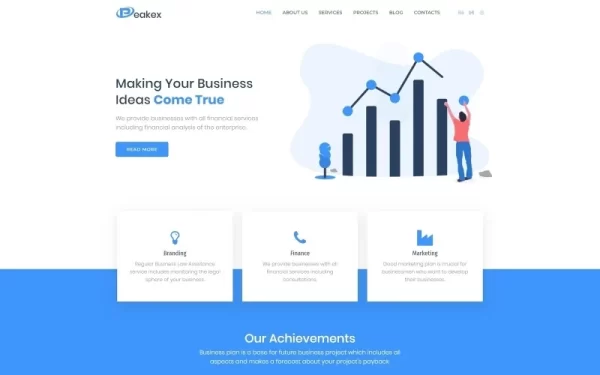 Peakex Finance Multipurpose Infographic WordPress Elementor Theme WordPress Theme 1.0.0 GPL Theme