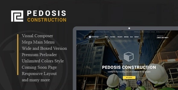 Pedosis Construction Responsive WordPress Theme 1.0 GPL Theme