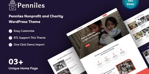 Penniles Nonprofit and Charity WordPress Theme 1.0.0 GPL Theme