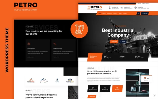 Petro Gas And Oil Industrial WordPress Elementor Theme WordPress Theme 1.0.0 GPL Theme