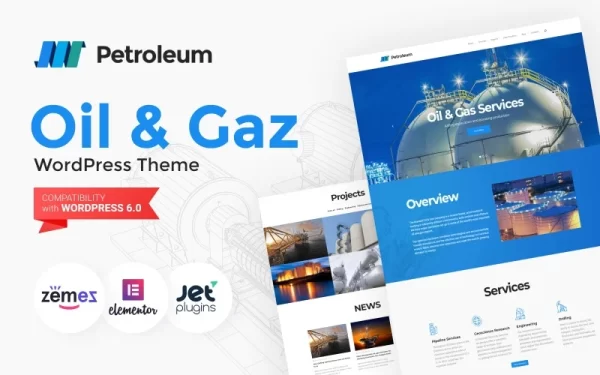Petroleum Oil Gas Company Responsive WordPress Theme 1.0.1 GPL Theme