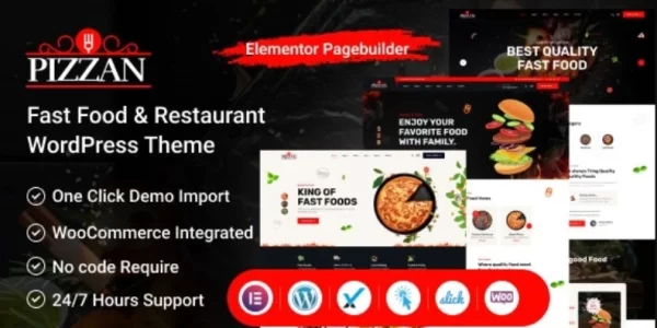 Pizzan Fast Food and Restaurant WordPress Theme 1.0.0 GPL Theme